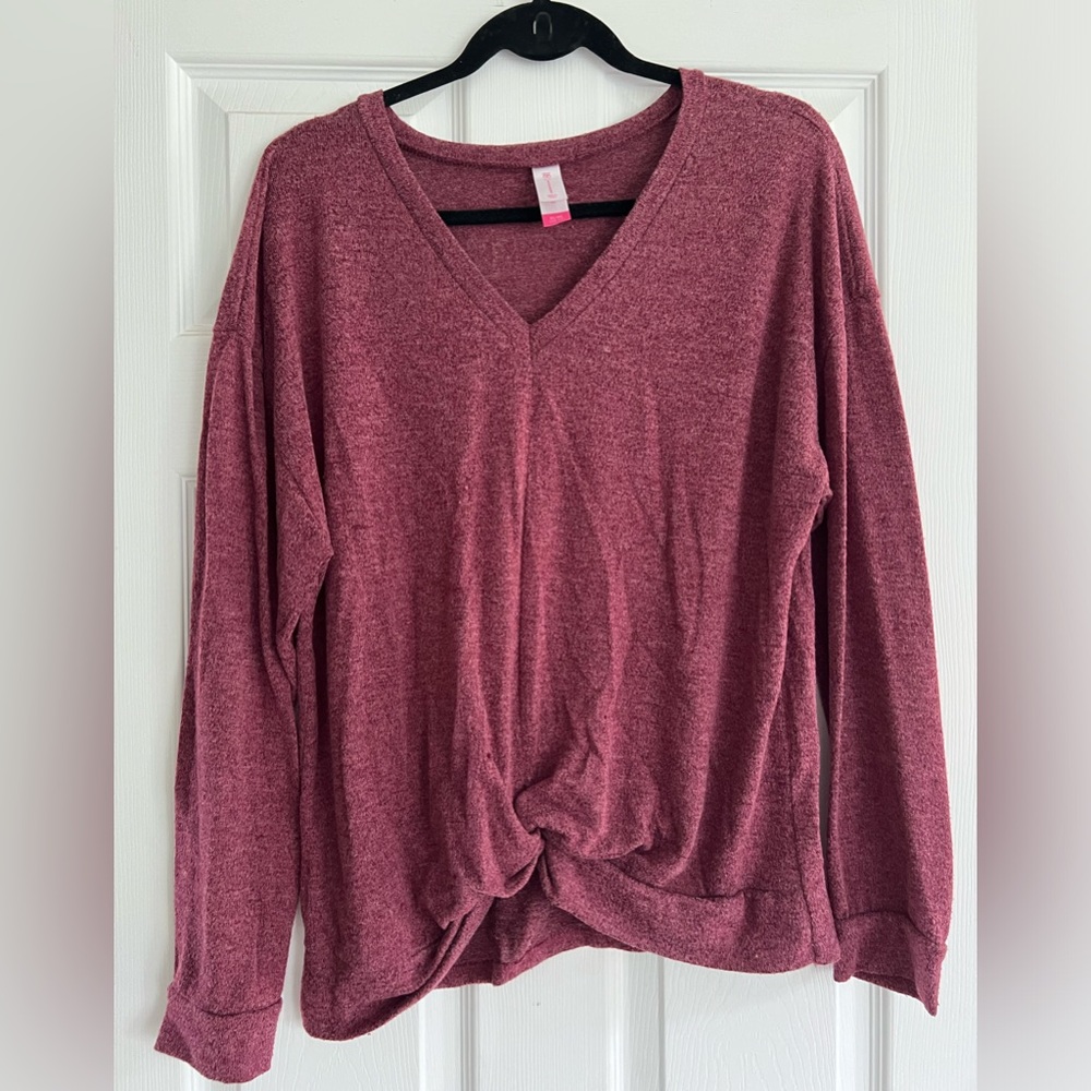 No Boundaries pink sweater. Knot in front. Size XL.